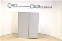 1300H x 1000W x 470D 2 Door steel cupboard in silver 